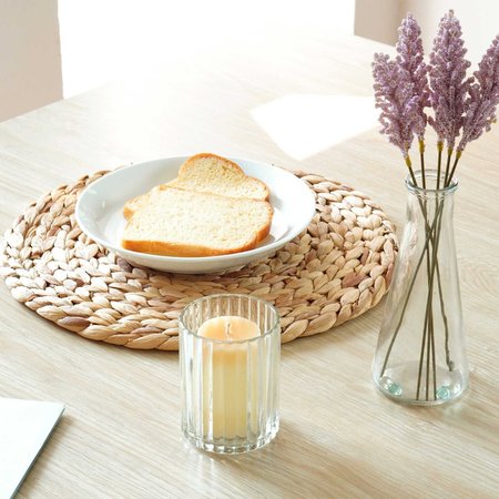 Vintiquewise Decorative Round 25'' Natural Woven Handmade Water Hyacinth Placemats, PK 4 QI004238-25